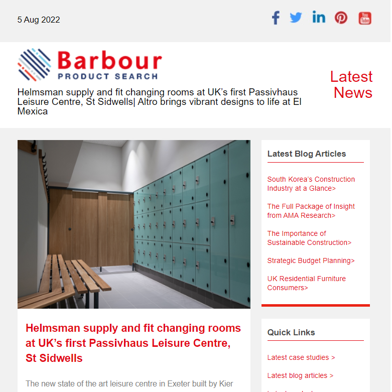 Helmsman supply and fit changing rooms at UK’s first Passivhaus Leisure Centre, St Sidwells| Altro brings vibrant designs to life at El Mexica